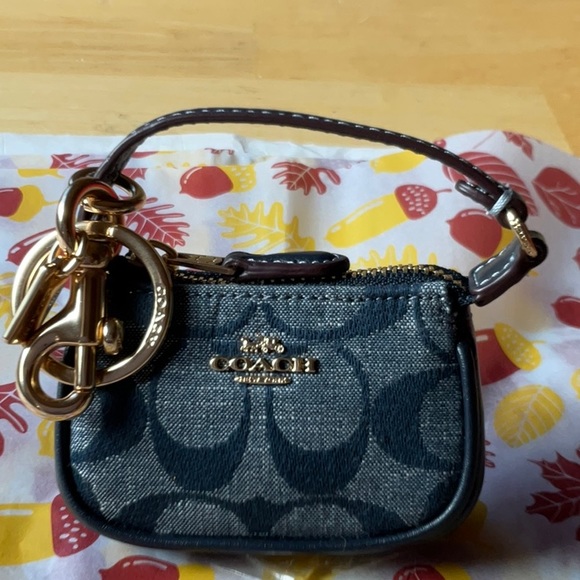 🍁 COACH MINI NOLITA BAG CHARM IN SIGNATURE DENIM CANVAS 🍁 NWT 🍁 - Picture 9 of 16